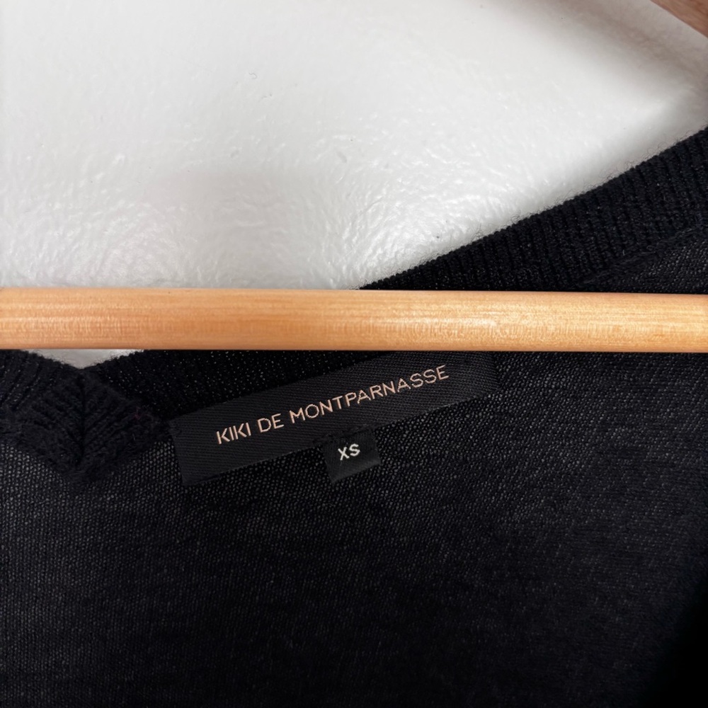Kiki de Montparnasse Black 100% Cashmere V-neck Boyfriend Luxe Sweater Size XS - Picture 4 of 14